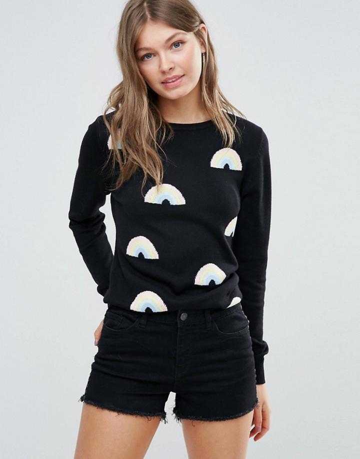 Sugarhill Boutique Rainbow Sweater - Black