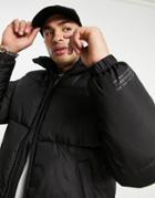 Topman Recycled Puffer Jacket In Black