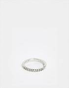 Asos Design Ring In Curb Chain Design In Silver Tone