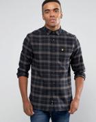 Lyle & Scott Check Flannel Shirt Buttondown In Regular Fit In Black - Black