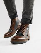 Base London Hopkins Brogue Boots In Brown - Brown