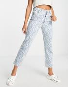 Karl Kani Straight Leg Jeans In Logo Print-blues