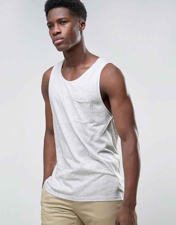 Bershka Tank With Pocket Detail In Gray - Gray