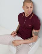 Diesel T-randy- Broken Tipped Logo Polo Shirt Burgundy - Red