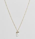 Orelia Gold Plated Faceted Stone Horn Short - Gold