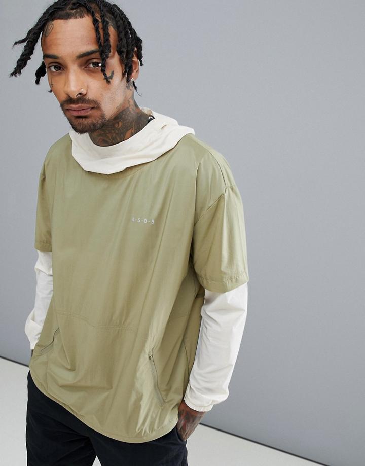 Asos 4505 Overhead Jacket With Double Layer Effect - Green