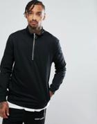 Night Addict Half Zip Sweater - Black