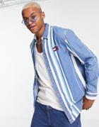 Tommy Jeans Organic Cotton Striped Denim Shirt-blue