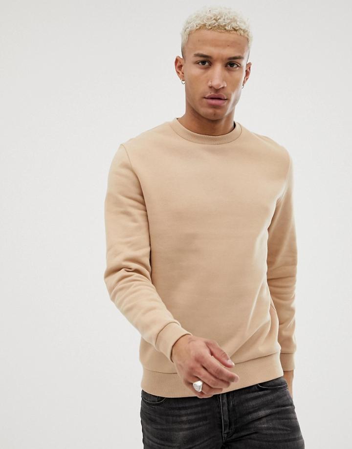 Asos Design Sweatshirt In Beige - Beige
