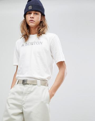 Burton Snowboards Horizontal Logo T-shirt In White - White