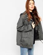 Asos Jacket With Batwing Sleeve - Charcoal