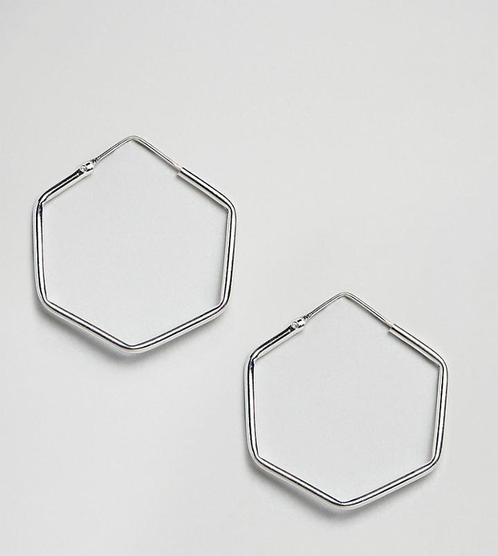 Kingsley Ryan Sterling Silver Hexagon Hoop Earrings