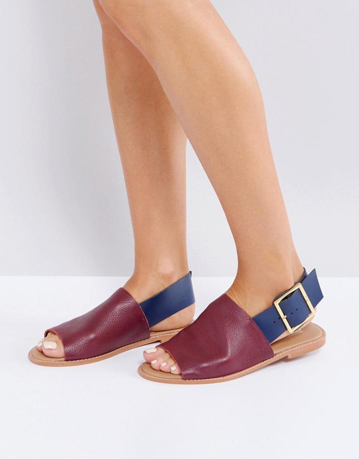 Asos Fleet Street Leather Flat Sandals - Multi