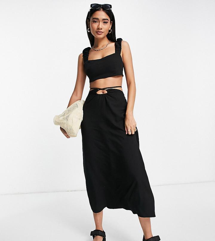 Fashion Union Exclusive Cut Out Dress With Strapping Detail In Black