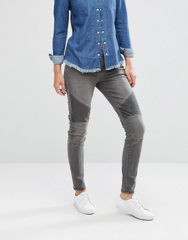 Jdy Skinny Moto Jeans - Gray