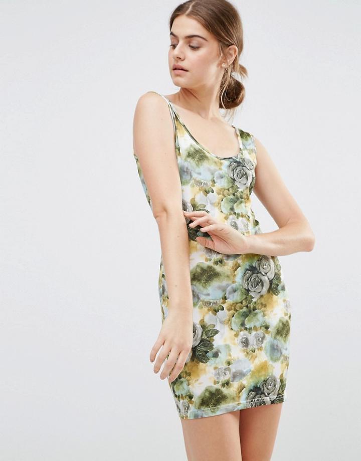 Jasmine Floral Body-conscious Dress - Green