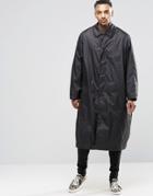 Asos Festival Trench Coat In Oversized Fit - Black