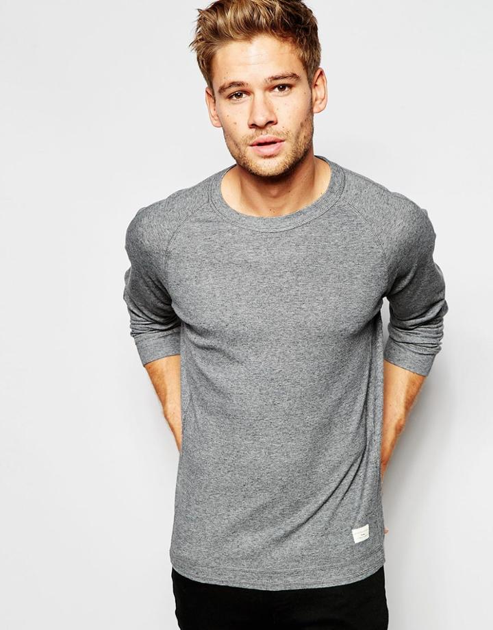 Selected Homme Waffle Long Sleeve Top - Gray