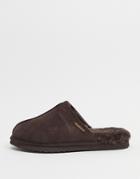 Redfoot Sheepskin Mule Slippers In Chocolate-brown