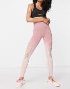 Love & Other Things Gym Tonal Ombre Leggings In Peach-pink