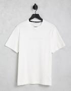 Calvin Klein Comfort Debossed Logo T-shirt In Cream-white
