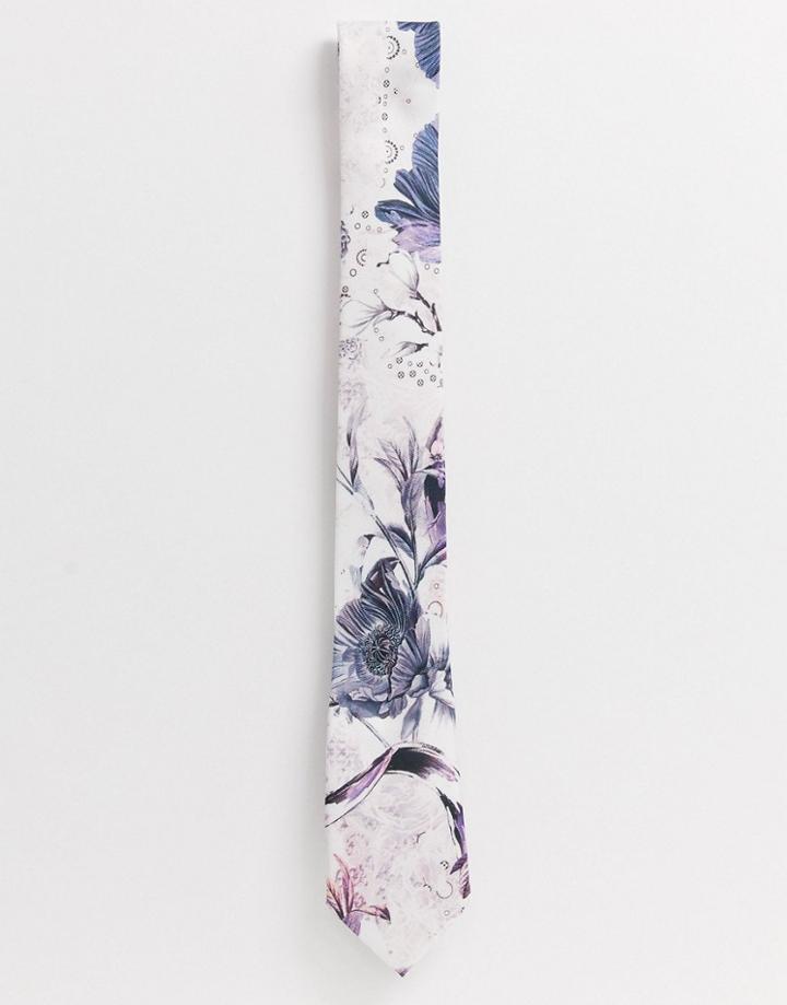 River Island Floral Print Tie-white