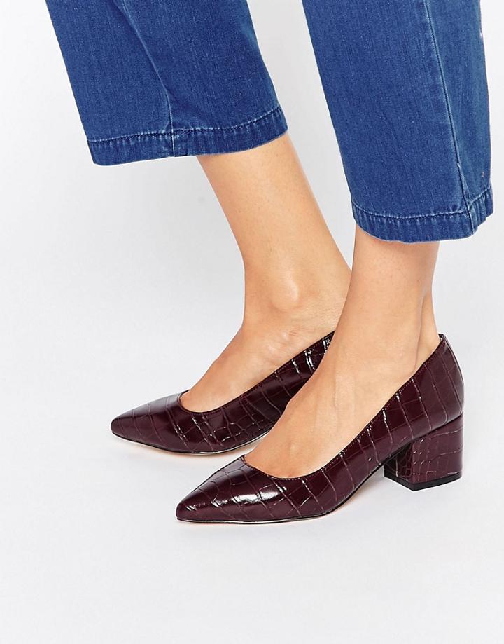 Carvela Knock Point Mid Heeled Shoes - Red