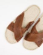 Asos Design Espadrille Sandals In Tan Weave-brown