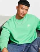 Nike Club Sweatshirt In Light Green Spark