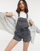 Urban Bliss Overall Short In Wash Black