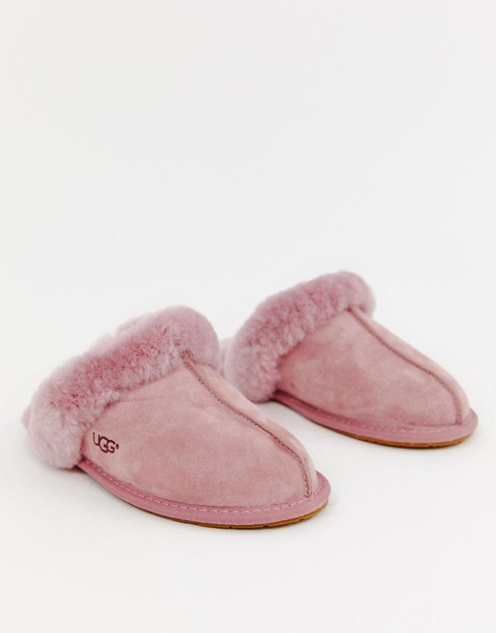 Ugg Scuffette Ii Dark Pink Suede Slippers - Pink
