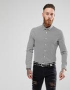 Asos Skinny Diagonal Stripe Shirt - Black