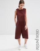 Asos Petite Oversize Jumpsuit With Gathered Waist - Oxblood