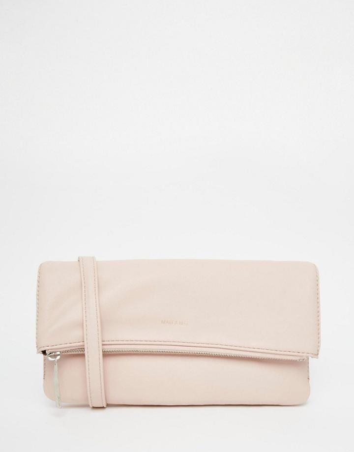 Matt & Nat Soft Clutch With Fold Over In Pastel Pink - Petal
