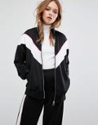 Pull & Bear Retro Varsity Jacket - Black