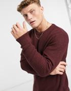 Jack & Jones Originals Ribbed Crew Neck Sweater-red