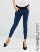 Asos Materity Ridley Skinny Jeans In Kelsey Flat Wash Blue - Blue