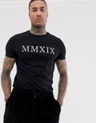 Asos Design T-shirt With Roman Numerals Print