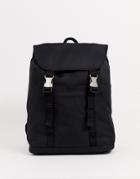 Asos Design Backpack In Black With Double Straps