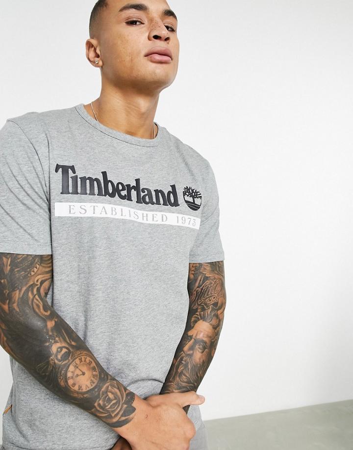 Timberland Yc Established 1973 T-shirt In Gray-grey