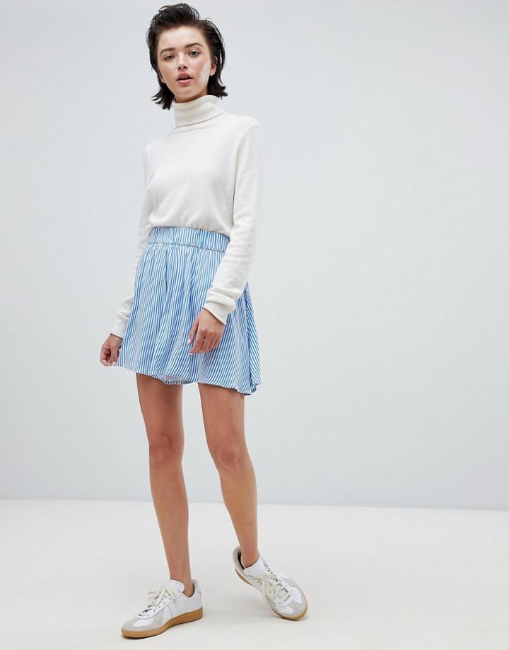 Weekday Stripe Boyfriend Shorts In Shadow Stripe - Multi