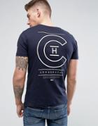 Crosshatch Logo Back Print T-shirt - Navy
