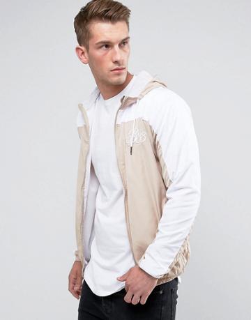 Bee Inspired Windbreaker Jacket In Stone - Stone