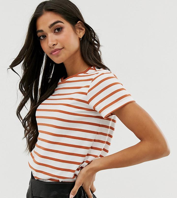 Asos Design Petite Crew Neck T-shirt In Stripe
