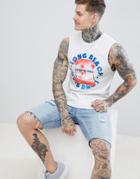 Boohooman Tank With Beach Print In White - White