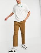 Asos Design Relaxed Skater Chinos In Brown
