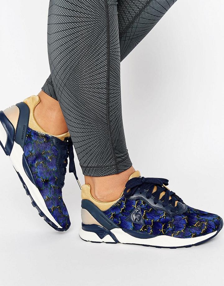 Le Coq Sportif Navy Floral Print Pony Hair R Xvi Sneakers - Navy