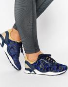 Le Coq Sportif Navy Floral Print Pony Hair R Xvi Sneakers - Navy