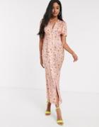 Never Fully Dressed Button Through Maxi Dress In Blush Star Print-multi