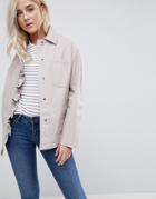 Asos Jacket With Frill Detail - Pink